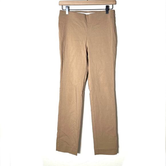 White House Black Market tan elastic waist casual chino pants size 0 B149 - Picture 1 of 4